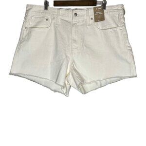 Madewell NWT White Relaxed Denim Mid Rise 100% Cotton‎ Shorts Size 16W